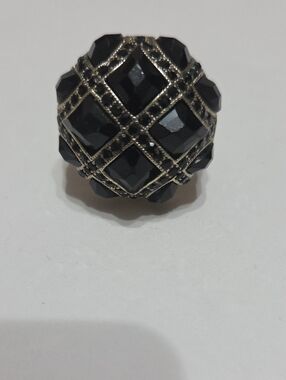 WHBM Black Faceted Statement Dome Ring